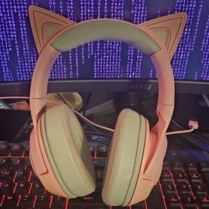 Razer Pink Cat Ear Gamer Headphones